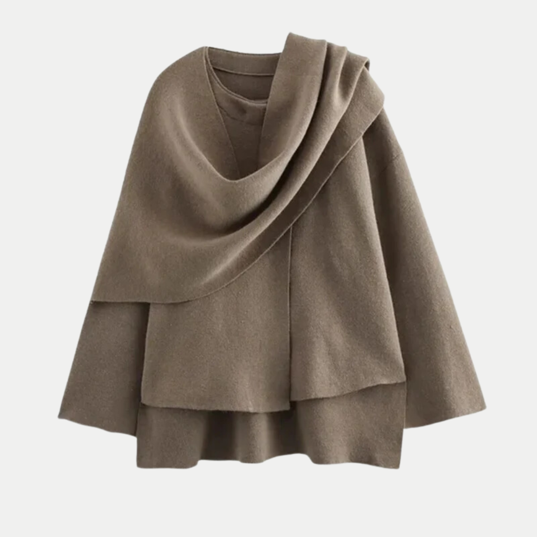 Modern Knitted Coat with Split Hem – Chic and Warm