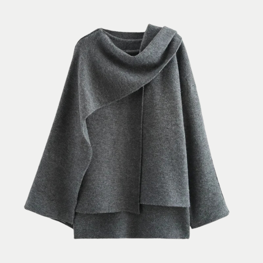 Modern Knitted Coat with Split Hem – Chic and Warm