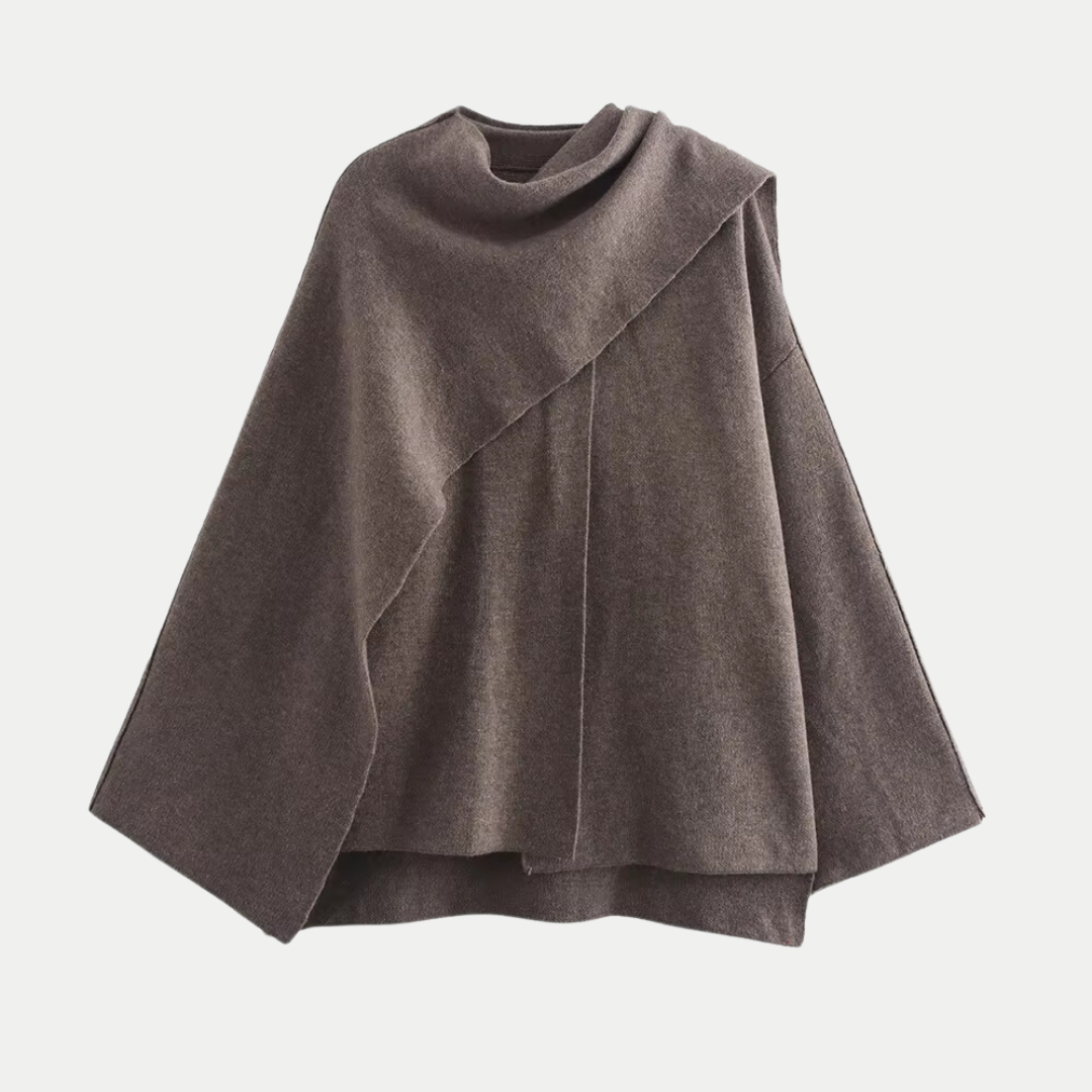 Modern Knitted Coat with Split Hem – Chic and Warm