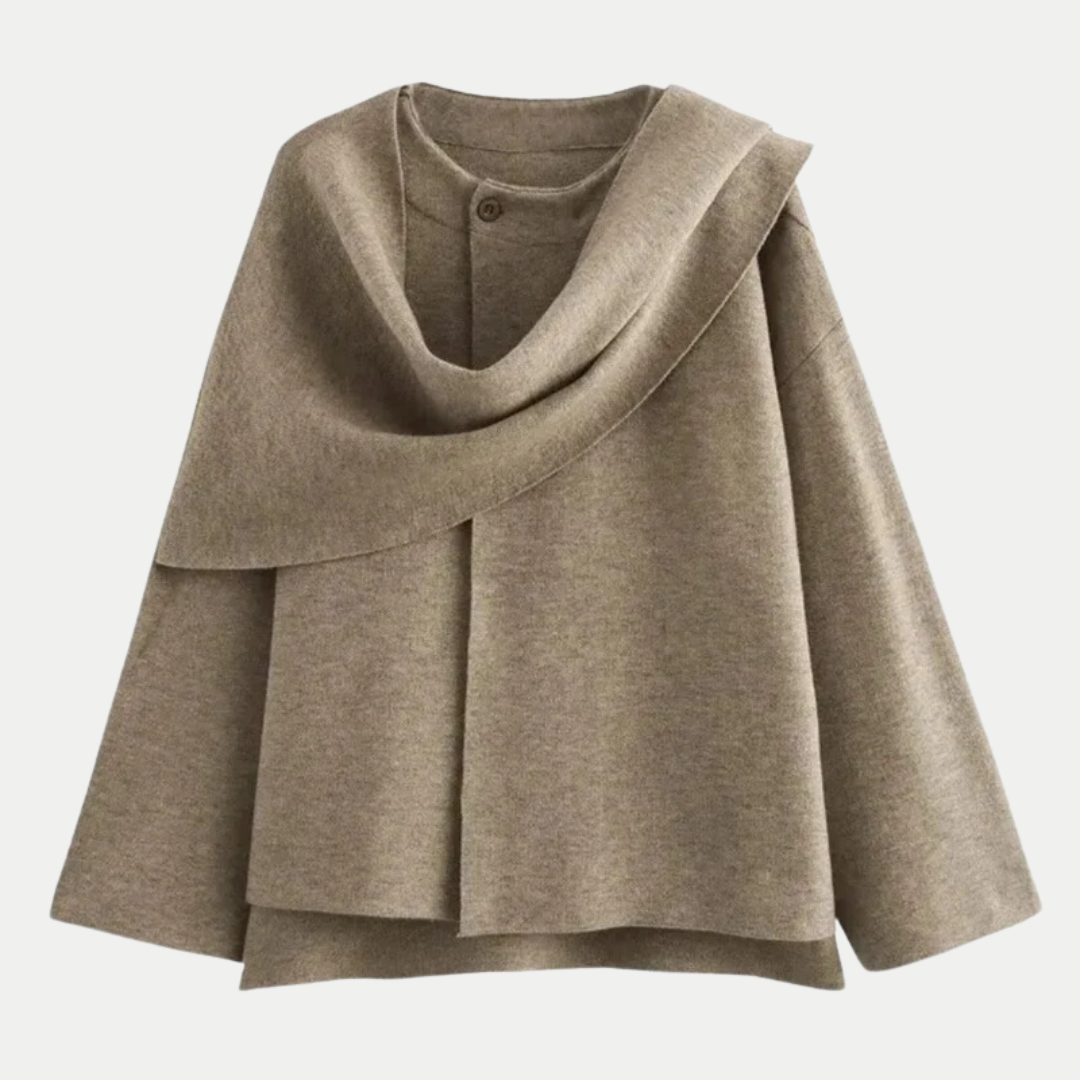 Modern Knitted Coat with Split Hem – Chic and Warm