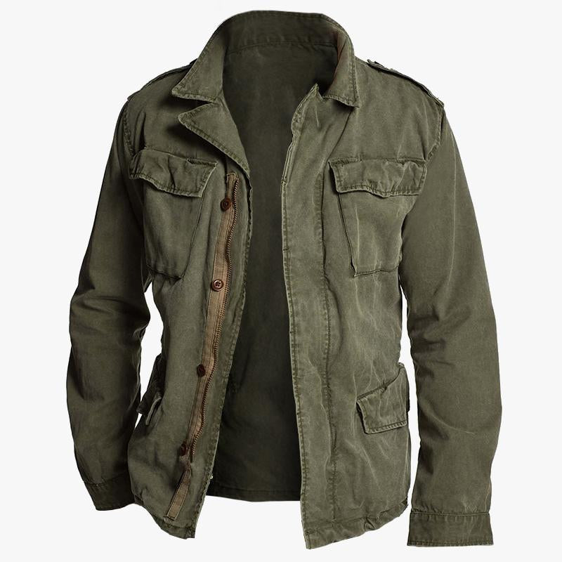 Vintage-Inspired Tactical Work Jacket for Men – Rugged and Functional