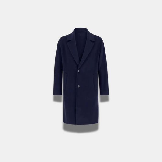 Elegant Long Blue Coat for Women – Comfortable and Stylish