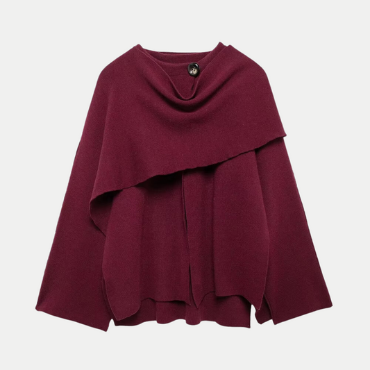 Modern Knitted Coat with Split Hem – Chic and Warm
